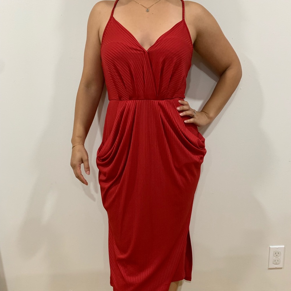 Red BCBG Generation Midi dress in size M